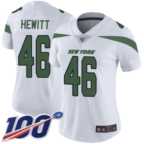 New York Jets Limited White Women Neville Hewitt Road Jersey NFL Football #46 100th Season Vapor Untouchable